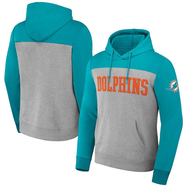 Miami Dolphins x Darius Rucker Collection Burgundy/Charcoal Colorblock Pullover Hoodie